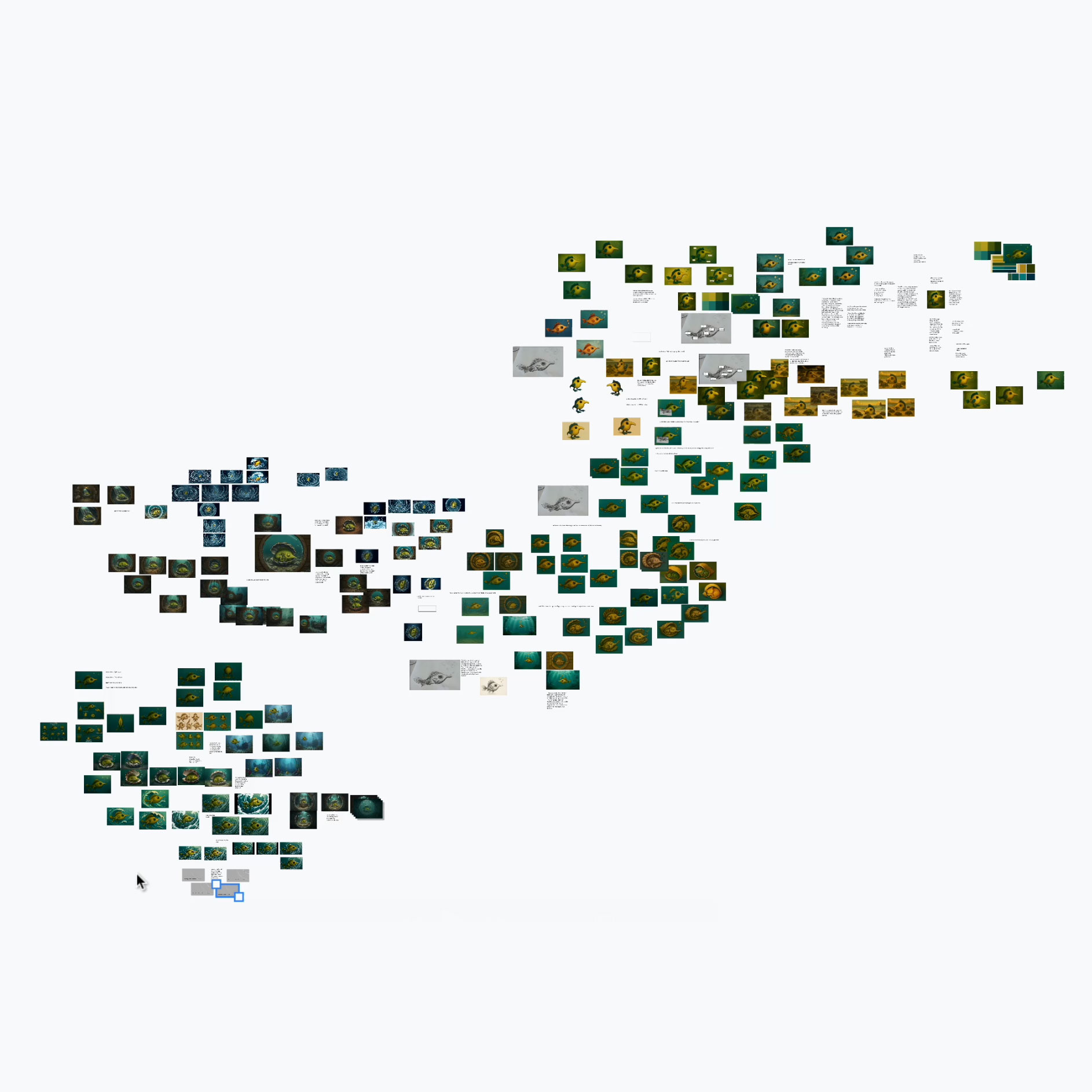 Burlap workspace layout featuring Ervil studies.